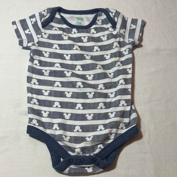 Disney - Navy and White Mickey Mouse Bodysuit Onesie - Picture 1 of 3